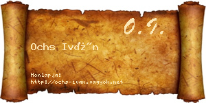 Ochs Iván névjegykártya